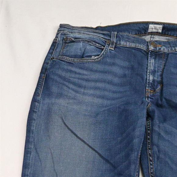 HUDSON 40 x 36 Blake Slim Straight Dark Flex Distressed Denim Jeans - Picture 2 of 7